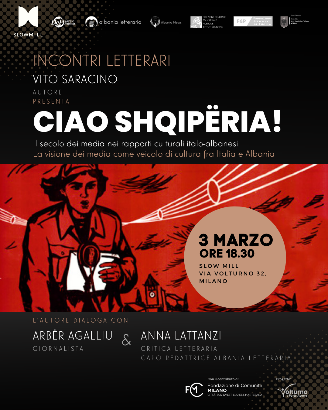Milano, Slow Mill: Vito Saracino presenta: «Ciao Shqiperia!»